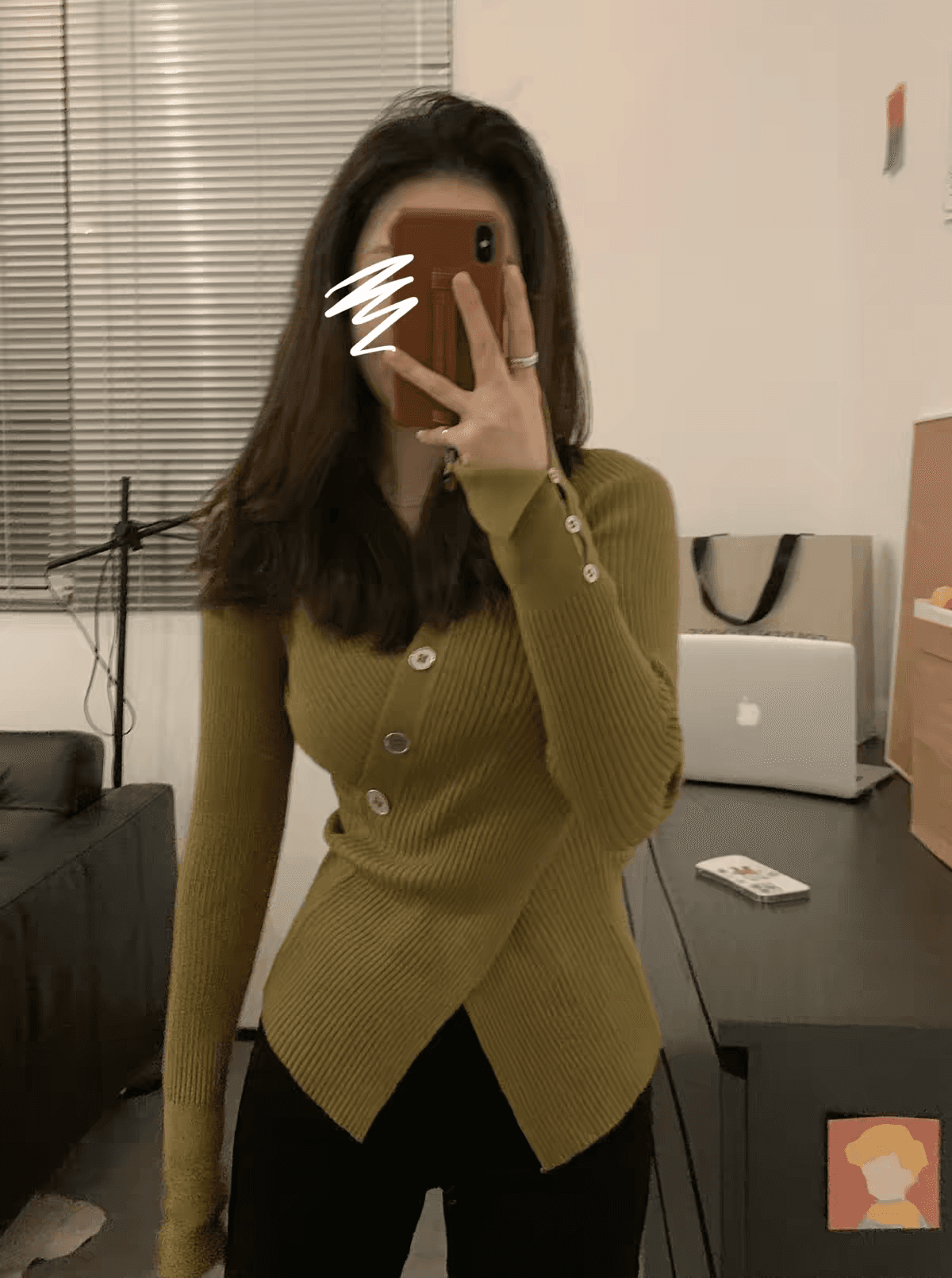 불규칙 디자인 센스 스웨터 인사이드 가져 가라. 기본 셔츠 여성 가을 겨울 고급 센스 몸매 가꾸기 슬림해 보이는 겨울 의류 니트 스웨터 맨위 상세 이미지 9