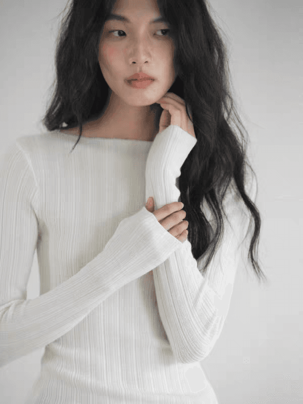 오래된 돈 바람 포도 보라색 니트 티셔츠 기본 셔츠 여성 가을 겨울철 몸매 가꾸기 긴팔 보트넥 스웨터 보라색 맨위 상세 이미지 8