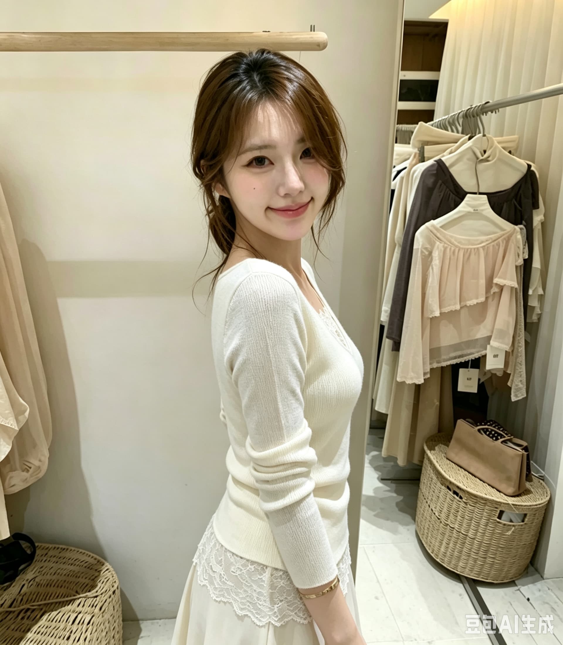 한 번 작은 짭짤한 한 부서 배색 니트 오픈 가디건 여성 가을 루즈핏 슬림해 보이는 라운드 넥 긴팔 짧은 에디션 달콤함 품격 재킷 상세 이미지 7
