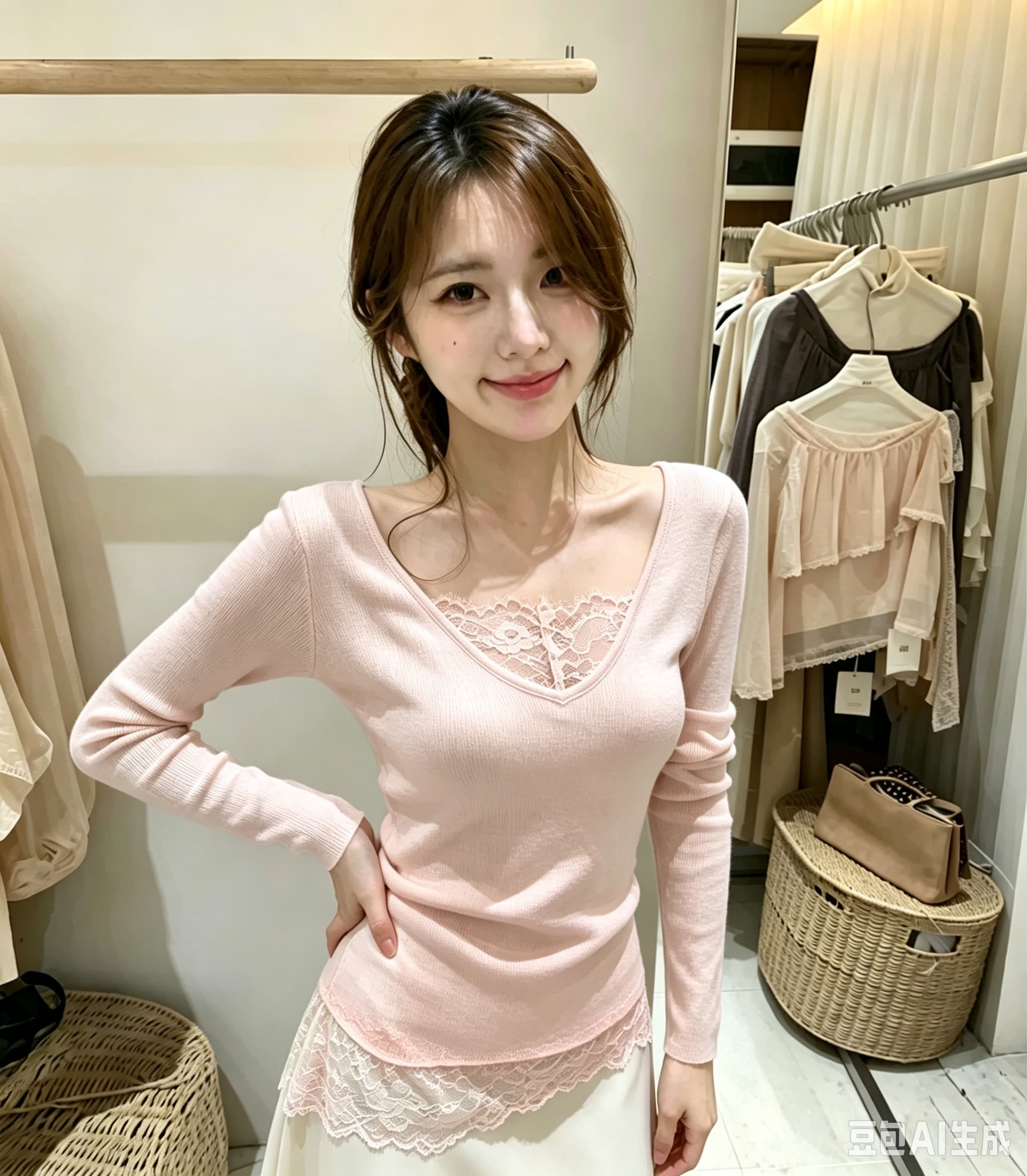 한 번 작은 짭짤한 한 부서 배색 니트 오픈 가디건 여성 가을 루즈핏 슬림해 보이는 라운드 넥 긴팔 짧은 에디션 달콤함 품격 재킷 상세 이미지 11