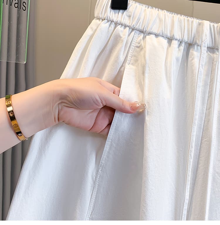 한 부서 느긋한 루즈핏 슬림해 보이는 허리밴드 9 포인트 와이드 레그 팬츠 캐주얼 바지 여성 2026 봄 여름 새로운 풍선 바지 트렌디 상세 이미지 14