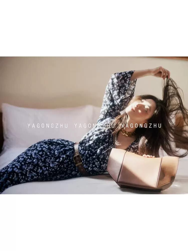 Zhu 구슬 같은 단락 프랑스식 레트로 프린트 쉬폰 여성 드레스 여름 휴가 바람 슬림해 보이는 품격 꽃무늬 길다 치마 상세 이미지 3