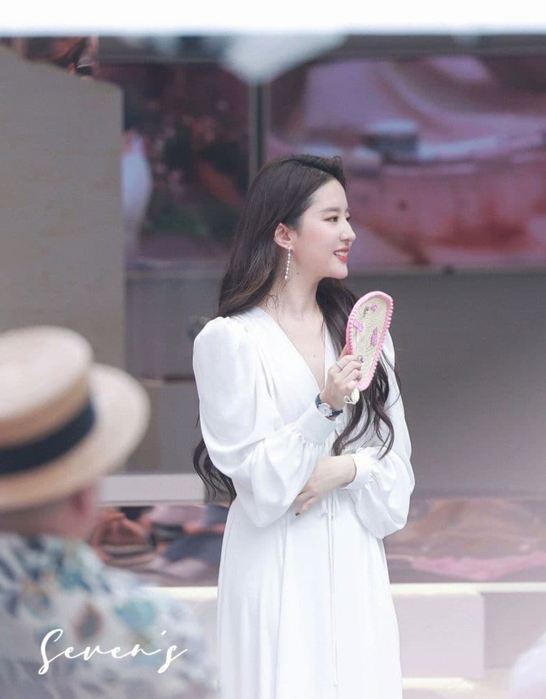 스타 리우 또한 필리핀 같은 단락 플리츠 프릴 나비 매듭 프린트 드레스 해변가 휴가 달리 롱 스커트 여성 상세 이미지 10