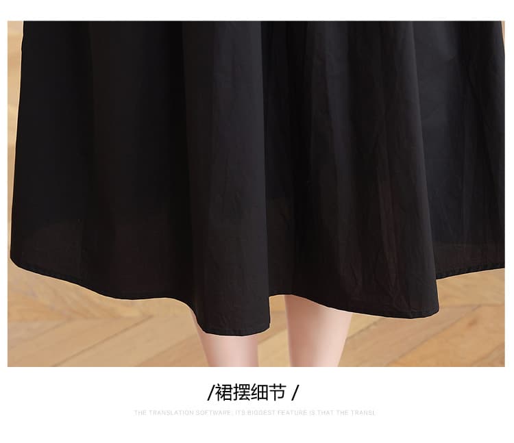 실사 프랑스식 그는 벤 바람 검정색 긴팔 드레스 아이들 조기 가을 새로운 고급 센스 품격 허리 수축 롱 스커트 상세 이미지 29