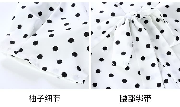 실사 해변가 휴가 폭발 고급 센스 차 휴식 품격 그는 벤 바람 프랑스식 화이트 도트 무늬 드레스 아이들 여름 상세 이미지 15