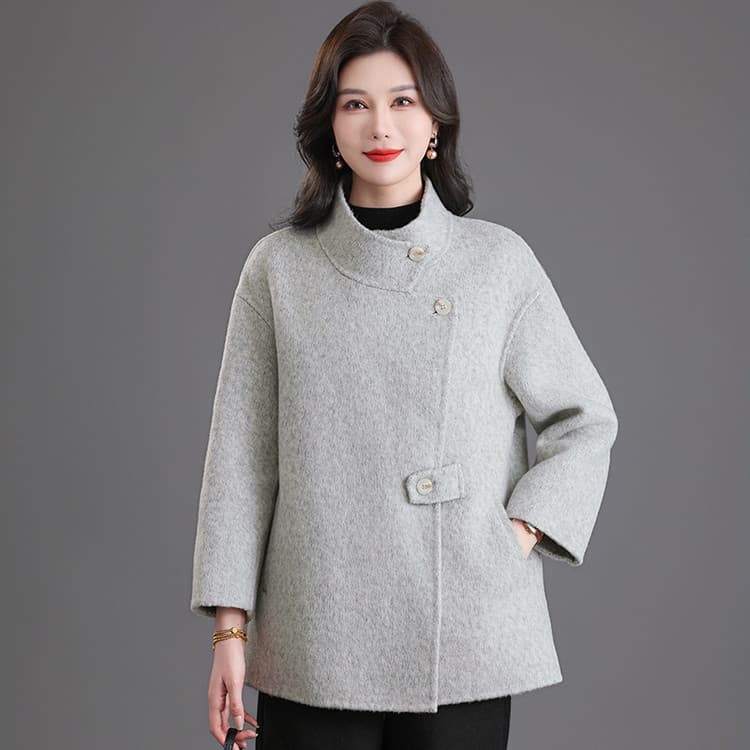 실사 오래된 돈 바람 새로운 가을 겨울 한국 스타일 망토 양면 양모 코트 여성 작은 키 향기로운 모직 외투 출퇴근 상세 이미지 24