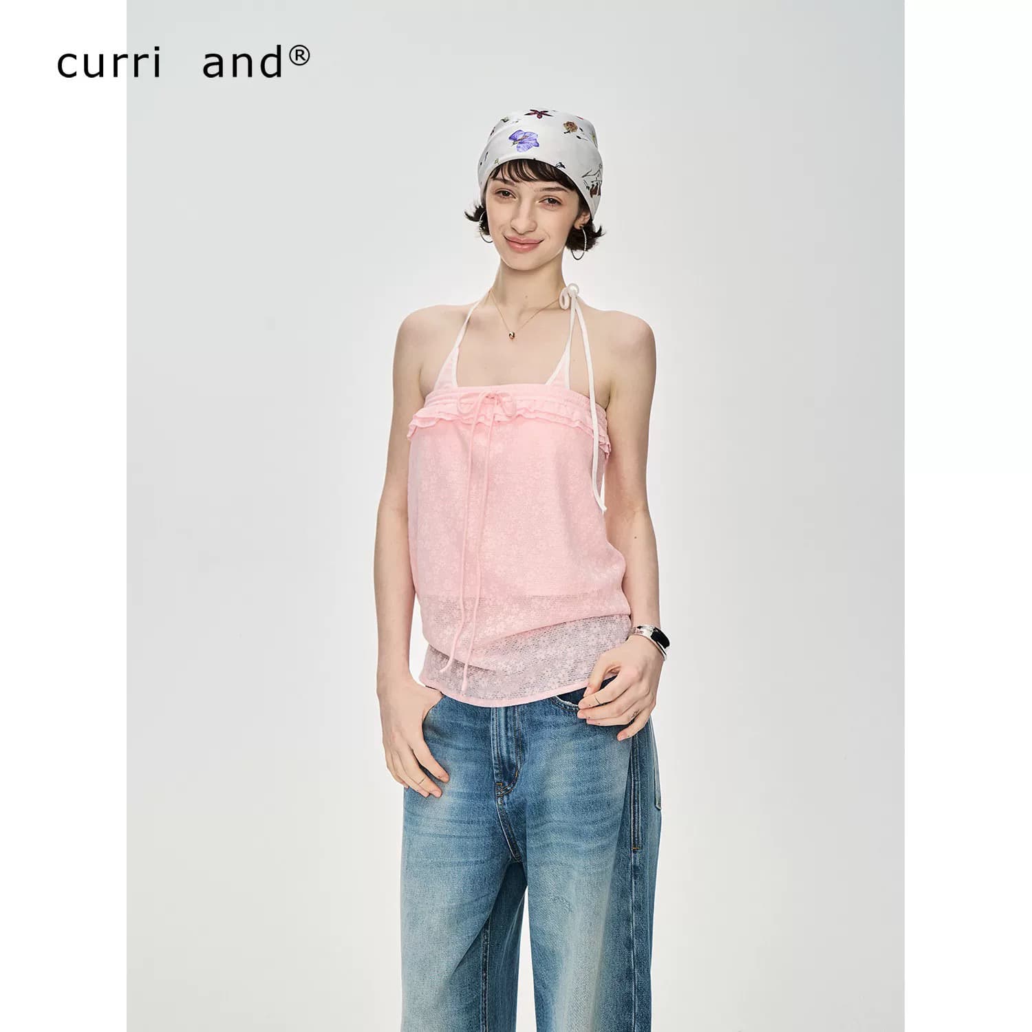 curri and 원본 curriges 홀로우 아웃 튜브탑 레이스업 프릴 오프숄더 슬립 통기성 몸매 가꾸기 맨위
