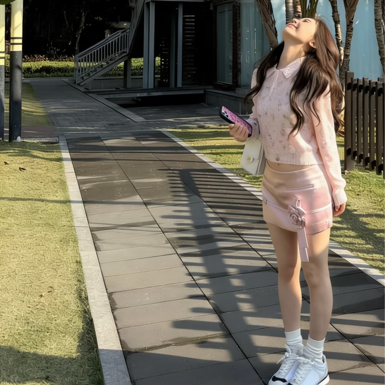 한 부서 새로운 꽃무늬 호흡 센스 착용 가져 가라. 소녀 달콤함 니트 스웨터 얕은 봄 다용도 슬림해 보이는 자외선 차단 맨위 이미지 5