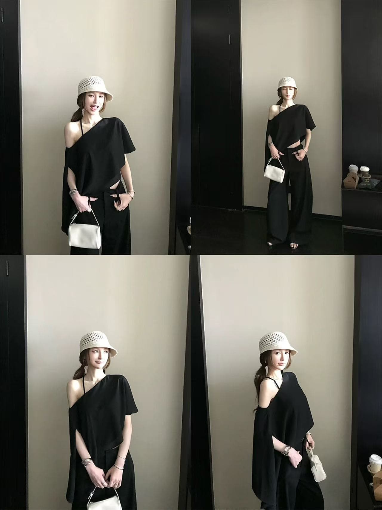 달빛 슈만 매우 우아한 매우 정신 ~ 중 세련된 작은 특별 무거운 쉬폰 하나 슬라이스 망토 숄 비스듬한 어깨 의류 이미지 3