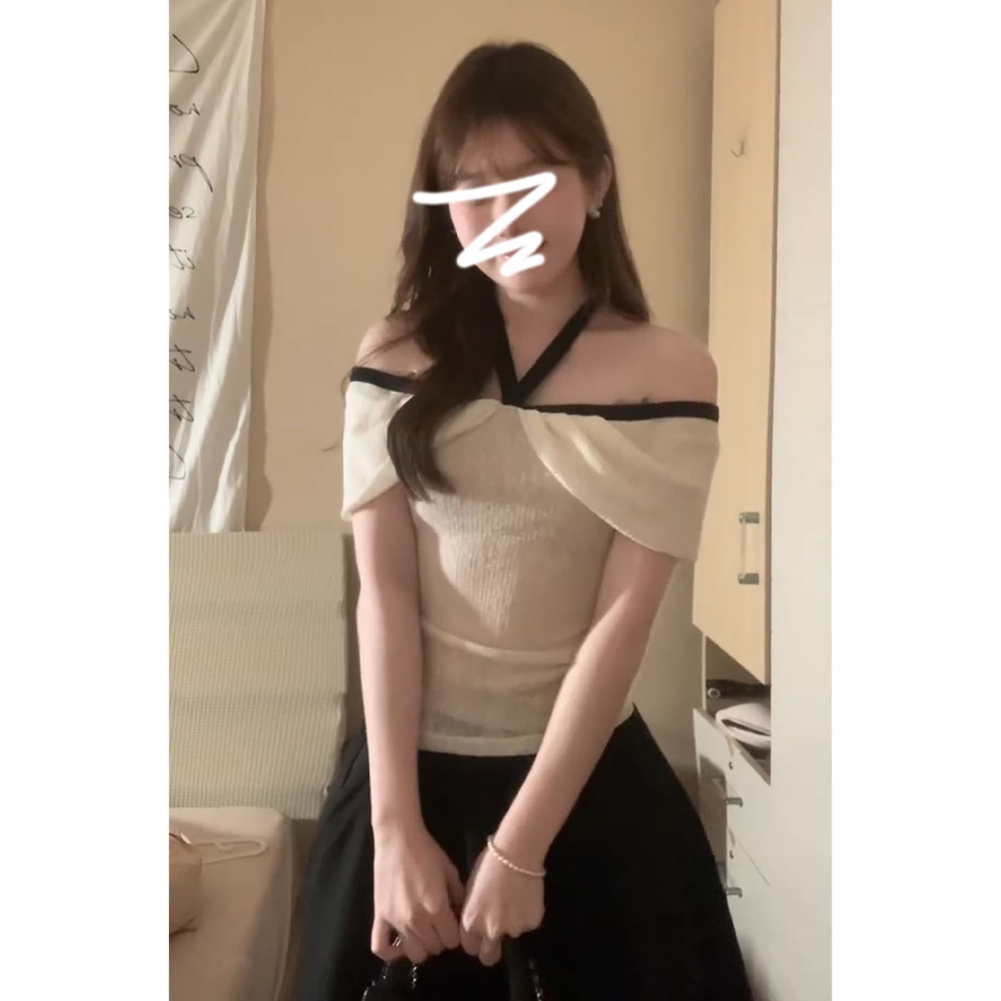 순수한 욕망 레이스 오프숄더 둘 착용 반팔 티셔츠 여성 2026 여름 새로운 아름다운 작은 대중 맨위 상세 이미지 1