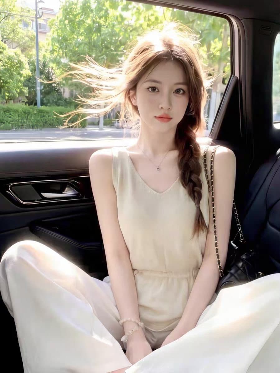 2026 여름 새로운 민소매 허리 수축 니트 스웨터 얇은 스타일 V넥 밑단 트임 외국 가스 연령 감소 맨위 상세 이미지 3