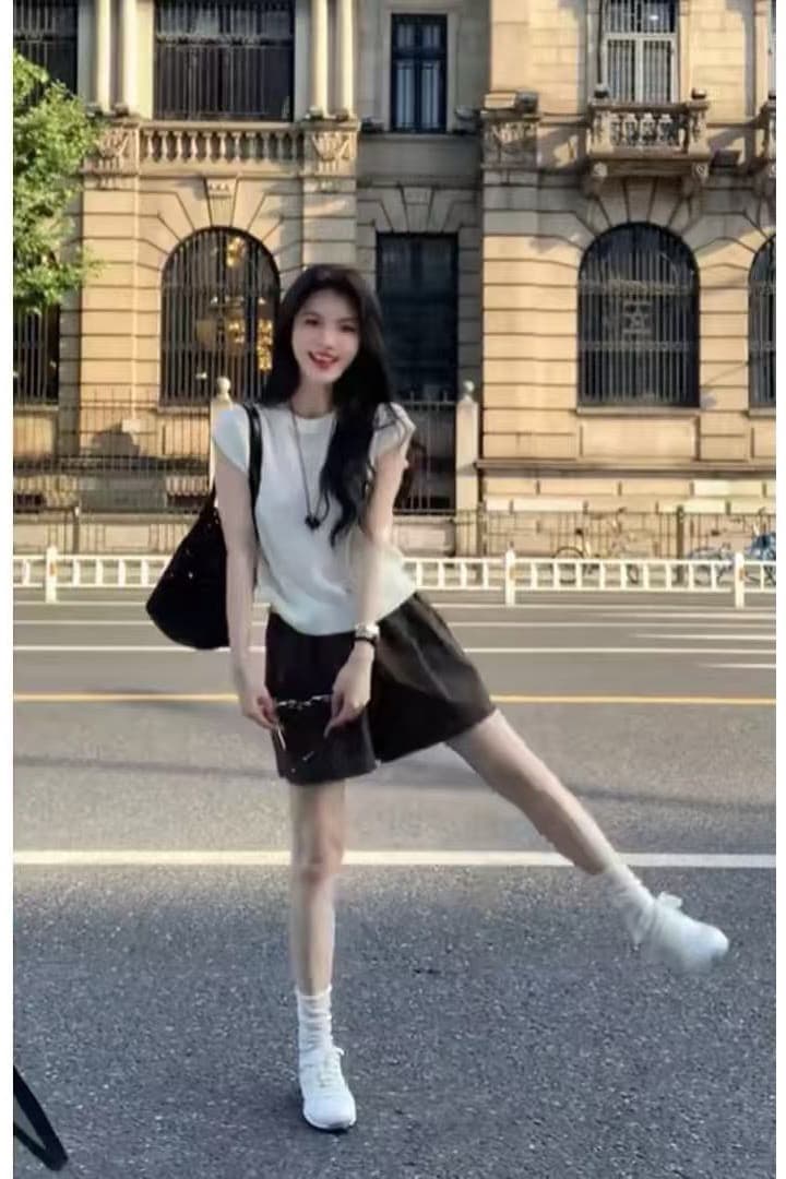 고급 아니요 명중 섹션 화이트 니트 Feifei 소매 티셔츠 여성 여름 2026 올해 인기 ~ 중 새로운 폭발 맨위 상세 이미지 6