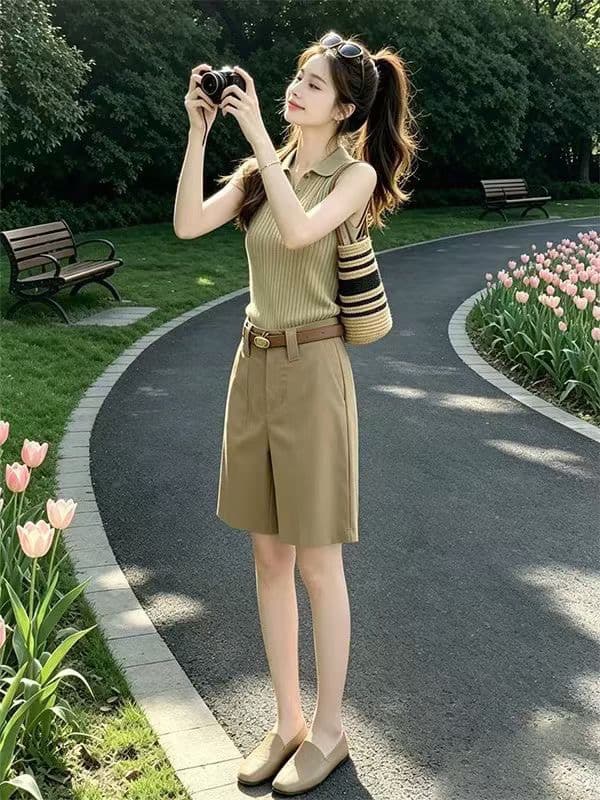한 부서 자이언트 잘 생긴 2026 새로운 카키 색 민소매 맨위 여성 여름 이미지 3
