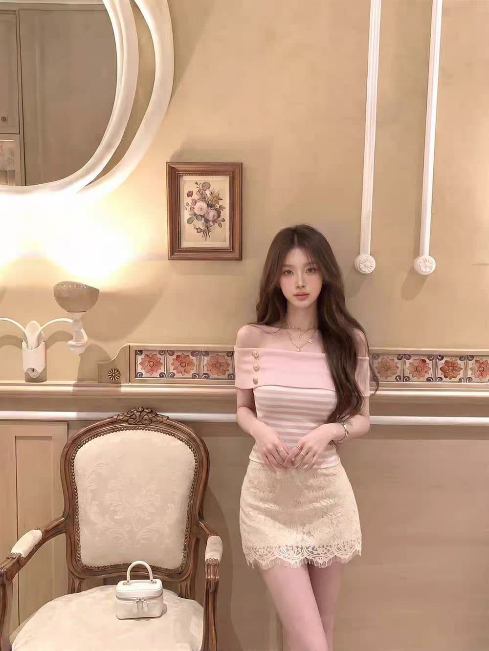 흑백 줄무늬 오프숄더 니트 티셔츠 여성 여름 순수한 욕망 바람 몸매 가꾸기 품격 로얄 자매 빛 요리 한 디자인 센스 맨위 상세 이미지 3
