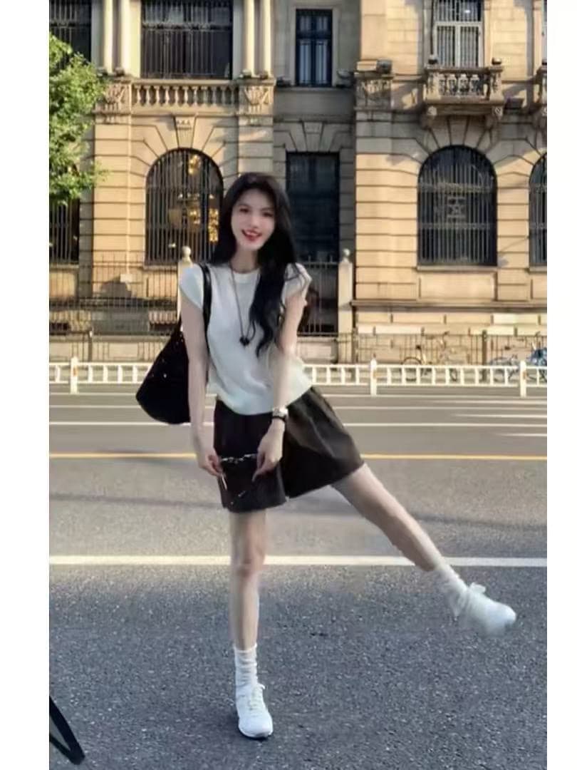 고급 아니요 명중 섹션 화이트 니트 Feifei 소매 티셔츠 여성 여름 2026 올해 인기 ~ 중 새로운 폭발 맨위 이미지 2