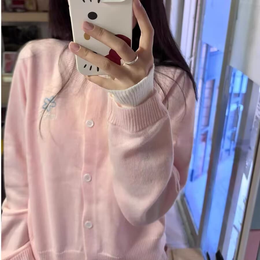 양 플러시 항구 바람 chic 페이크 레이어드 단추 오픈 가디건 스웨터 여자 가을 겨울 고급 품격 다용도 니트 스웨터 트렌디 이미지 4