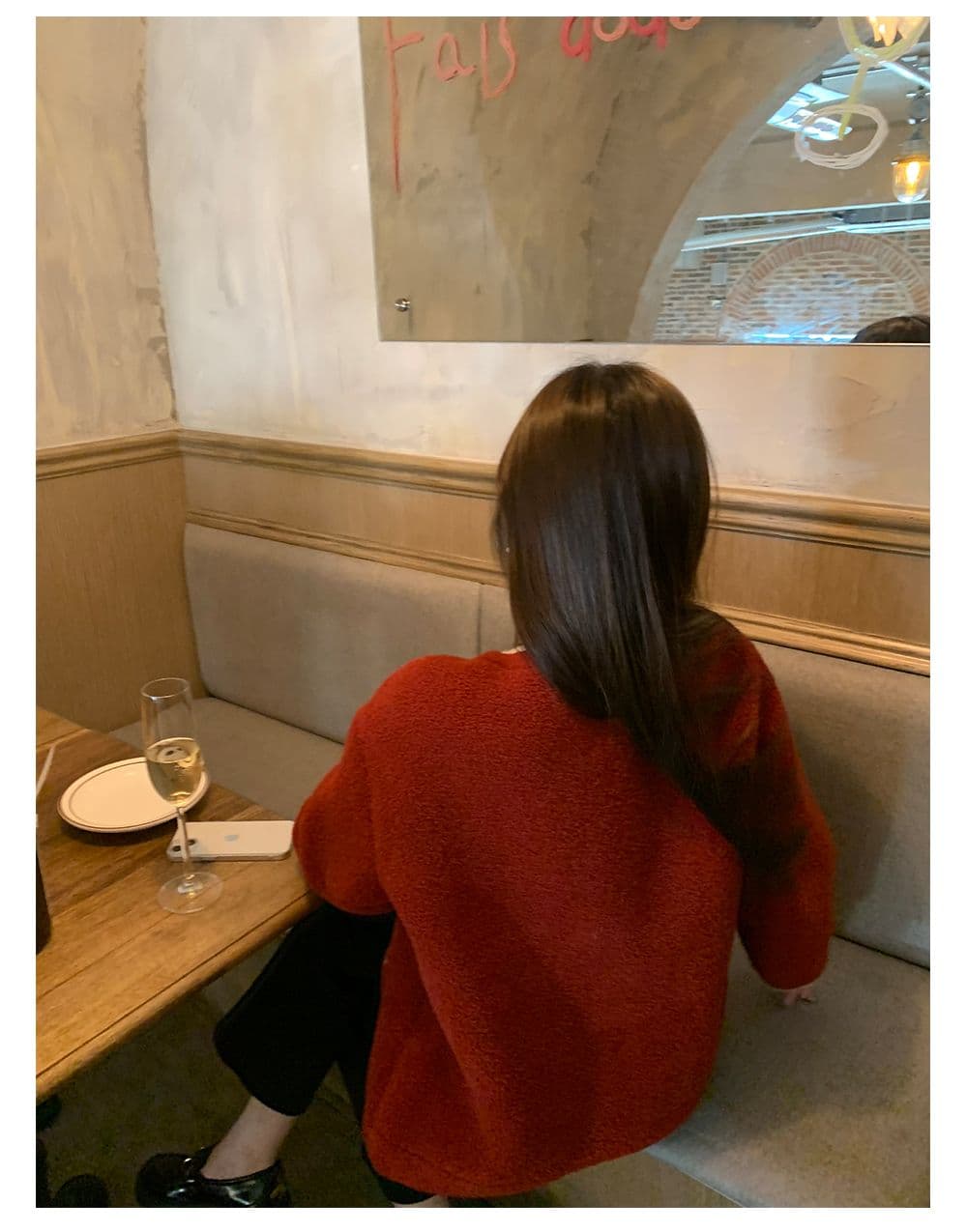 빨간색 작은 샤넬 스타일 어린 양 플리스 여성 코트 디자인 센스 작은 대중 맨위 가을 겨울 새로운 털이 있고 두꺼운 학생 여성 상세 이미지 12