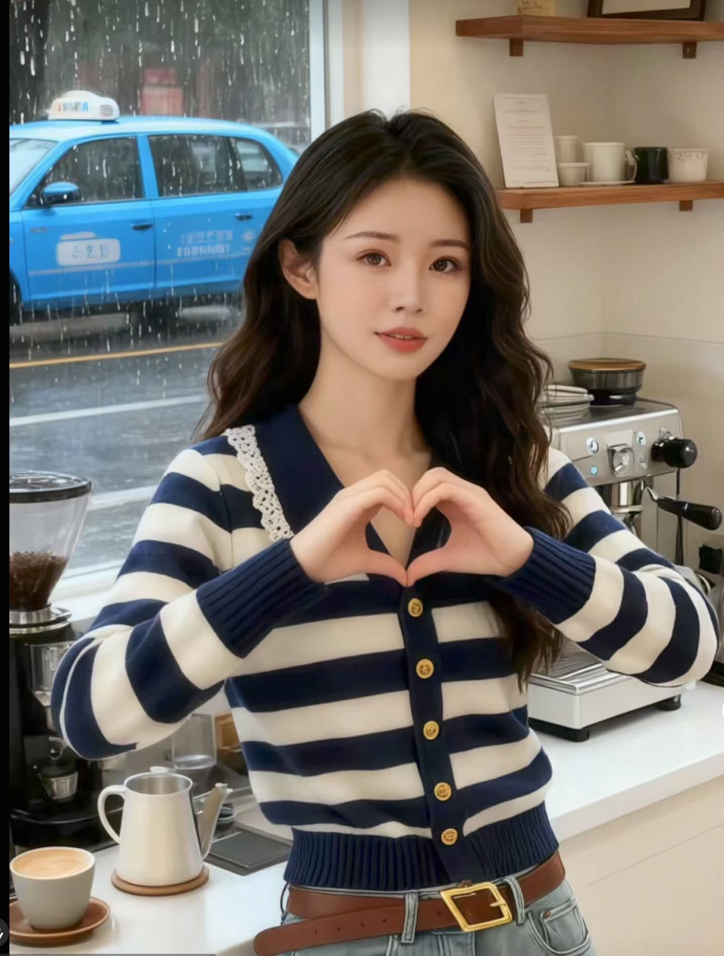 2026 조기 가을 새로운 한국 스타일 스트라이프 털 니트 스웨터 느긋한 바람 패션 품격 슬림해 보이는 긴팔 맨위 폭발 이미지 4