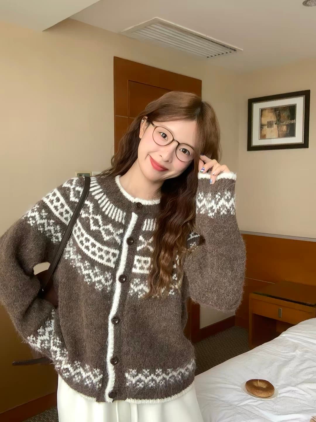 레트로 공정한 섬 스웨터 오픈 가디건 2026 가을 한 부서 분위기 센스 다용도 부드러운 찹쌀 느긋한 맨위 이미지 4