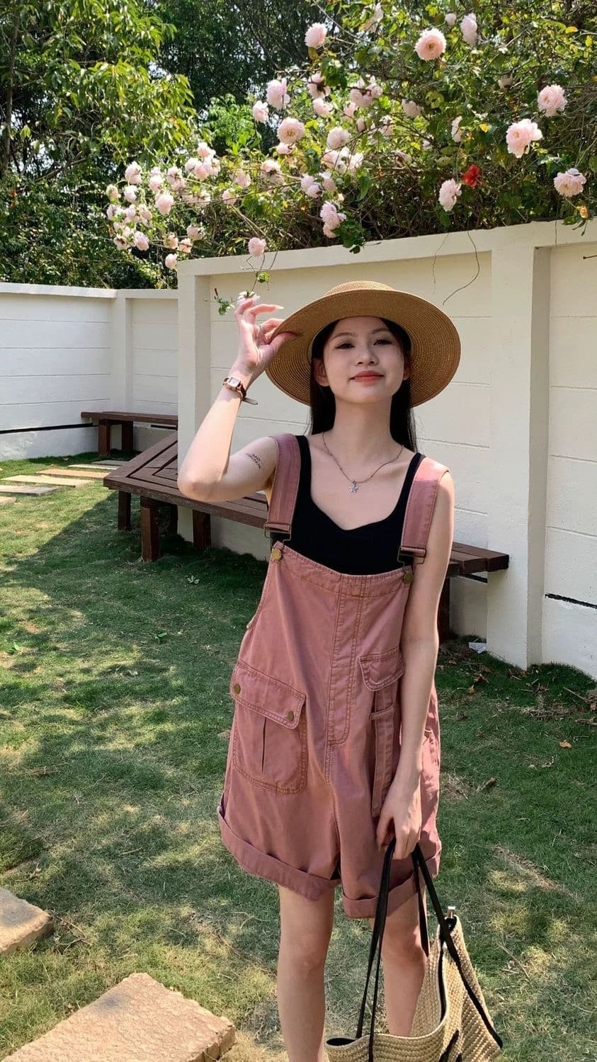 데님 멜빵 바지 여성 여름 착용 가져 가라. 작은 키 스트레이트 루즈핏 빅 사이즈 캐주얼 넓은 다리 올인원 바지 5 점 반바지 상세 이미지 12