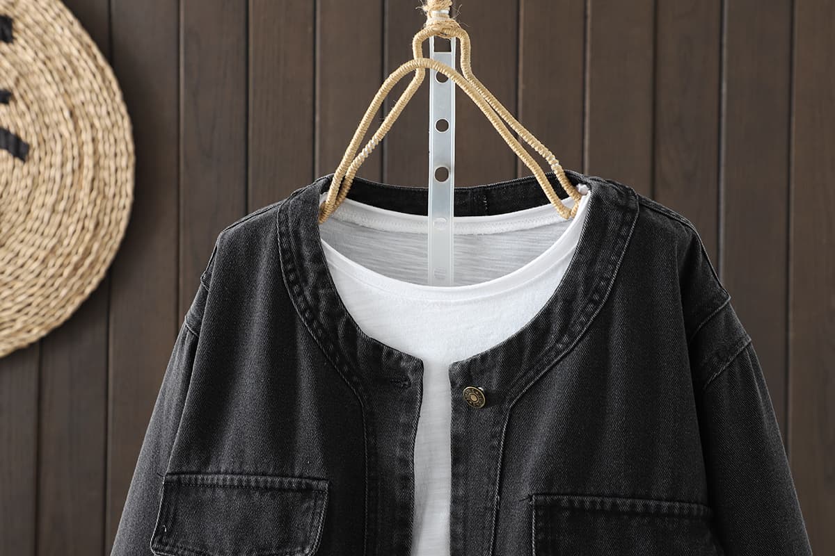 실사 빅 사이즈 슬림해 보이는 연령 감소 루즈핏 데님 여성 코트 상세 이미지 9