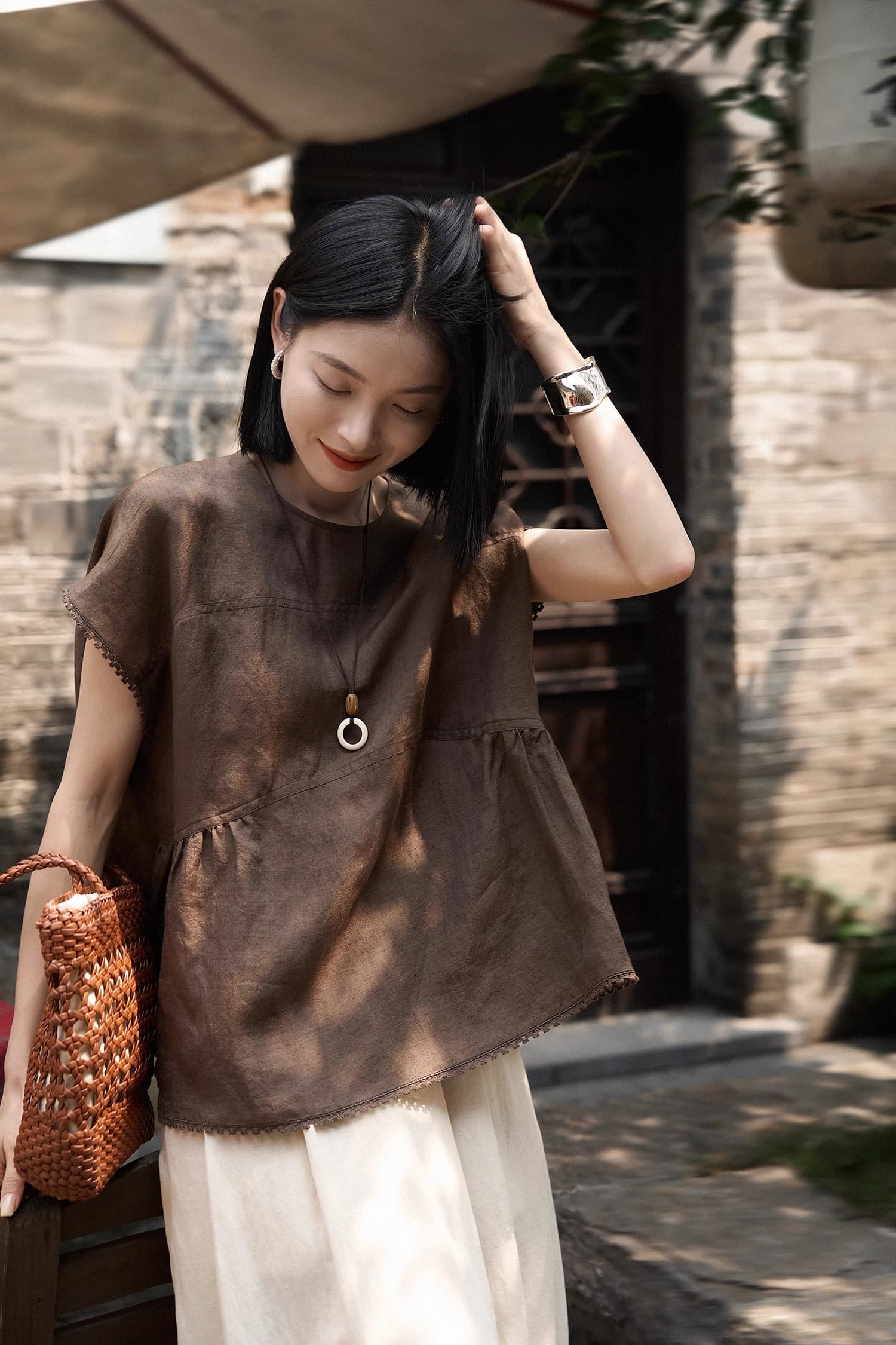 레이키 펄럭 거리다 사람들 연령 감소 슬림해 보이는 프로필 모양 레이스 측면에 의류 26 년 여름 신제품 이미지 3