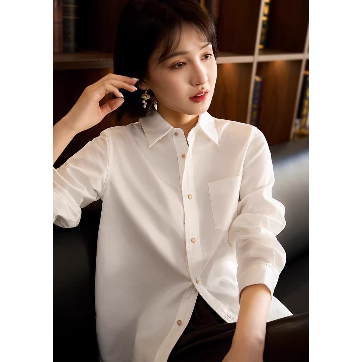 2026 봄 캡슐 시리즈 샤 징 콩 셔츠 다용도 출퇴근 클래식 품격 흰 셔츠 맨위 이미지 3