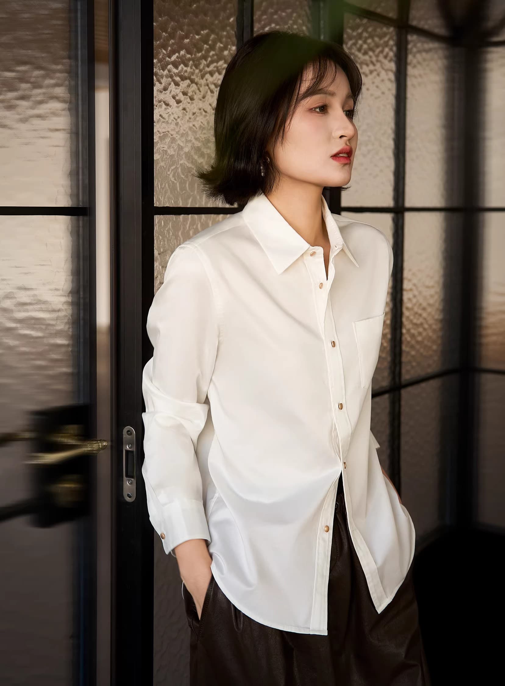 2026 봄 캡슐 시리즈 샤 징 콩 셔츠 다용도 출퇴근 클래식 품격 흰 셔츠 맨위 상세 이미지 6