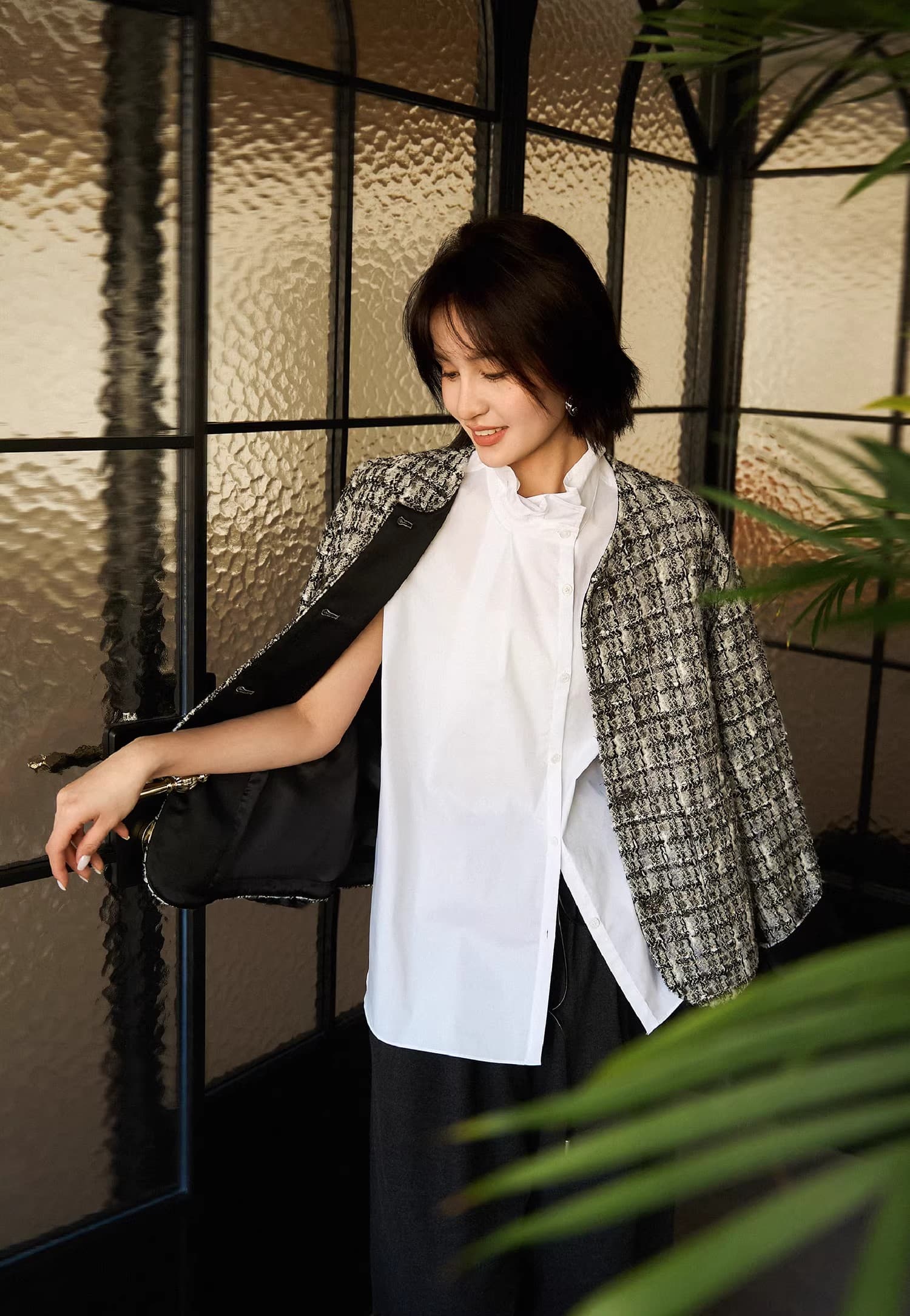 캡슐 시리즈 제로 압력 셔츠 디자인 센스 출퇴근 수 있습니다. 스택 착용 스탠드 칼라 민소매 셔츠 26 봄 の 상세 이미지 4