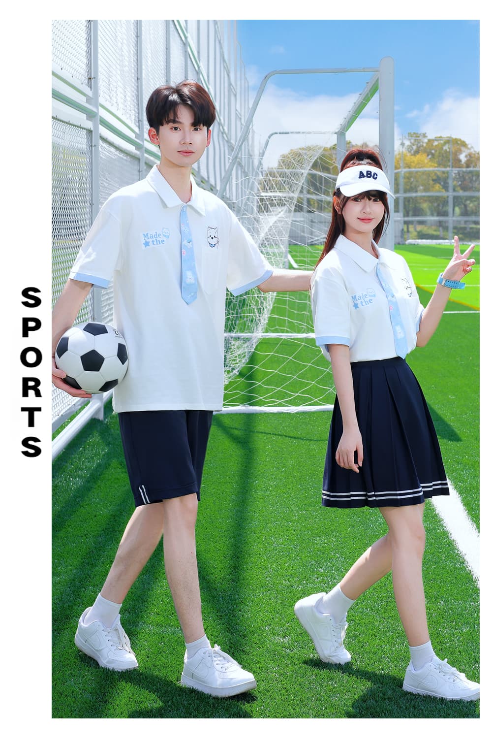 질량 재고 있음 실사 커플 캠퍼스 바람 학생 여름 남녀 세트 클래스 서비스 교복 상세 이미지 6