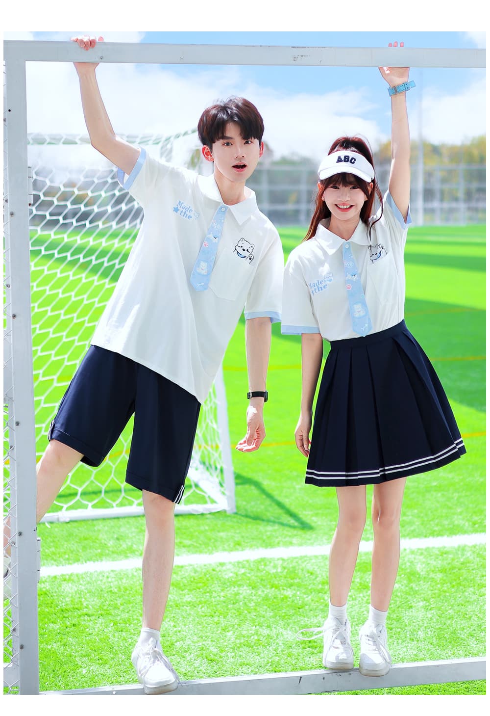 질량 재고 있음 실사 커플 캠퍼스 바람 학생 여름 남녀 세트 클래스 서비스 교복 상세 이미지 11