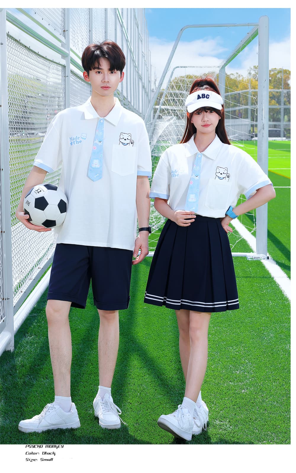 질량 재고 있음 실사 커플 캠퍼스 바람 학생 여름 남녀 세트 클래스 서비스 교복 상세 이미지 13
