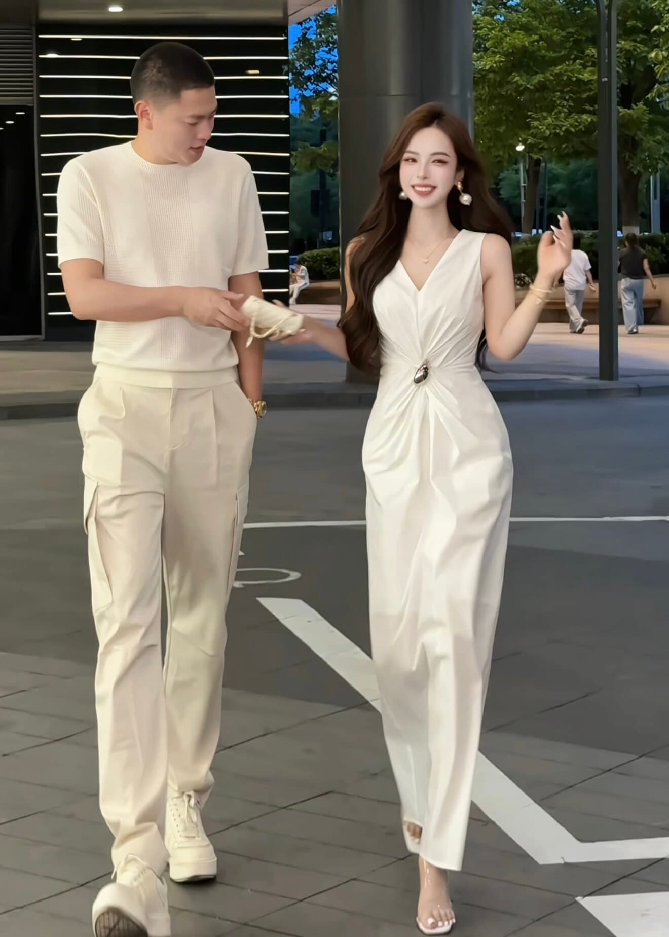 동 미스 고급 맞춤 여성 의류 여름 드레스 새로운 민소매 드레스 프랑스식 매듭 미니멀리즘 샤오 바이 치마 보내기 브로치 상세 이미지 6