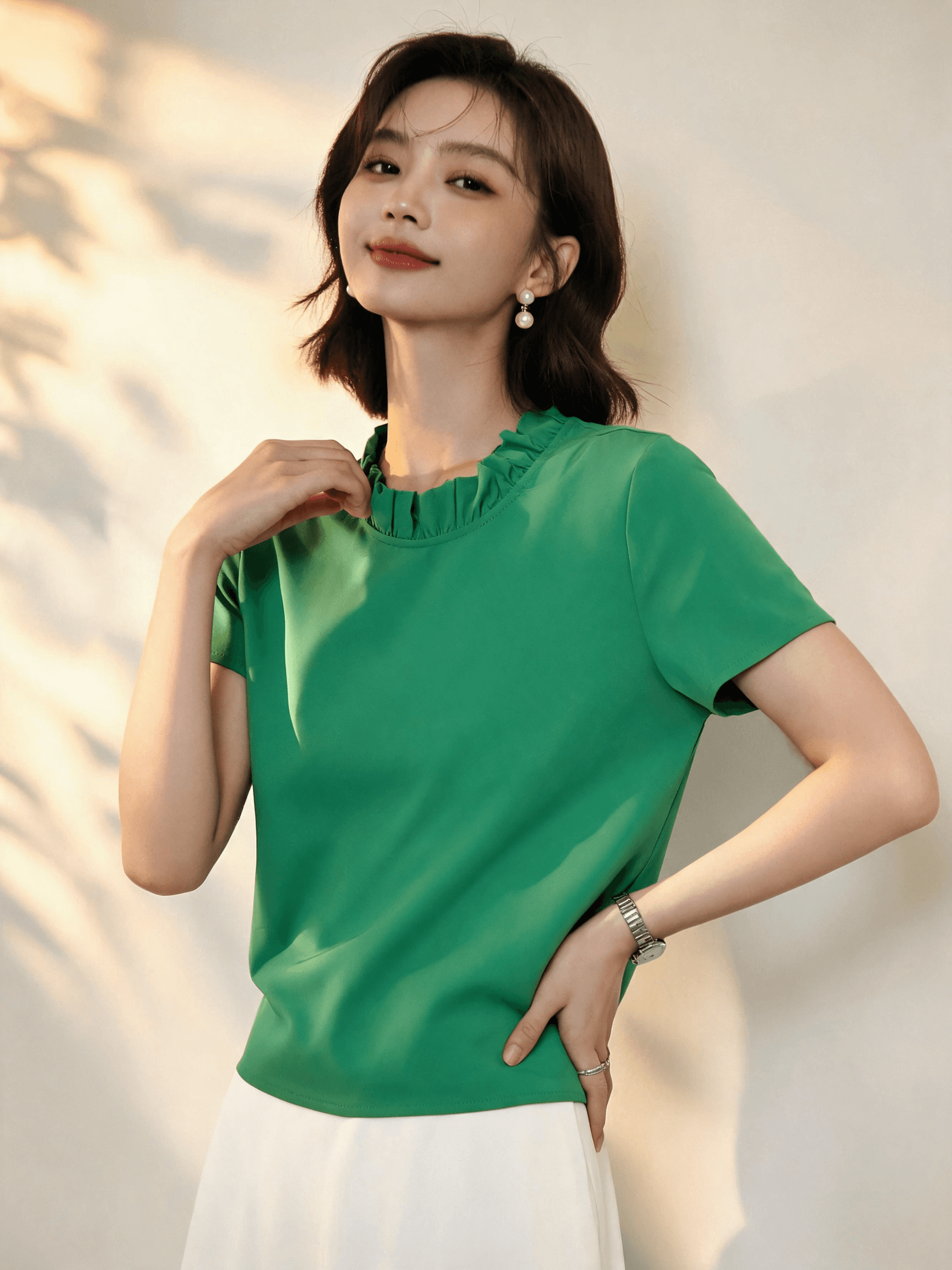 표지 고기 캐주얼 맨위 여성 여름 루즈핏 라운드 넥 다용도 차가운 편안함 디스플레이 높음 있음 품격 저항하는 낙관적 인 코디 상세 이미지 5