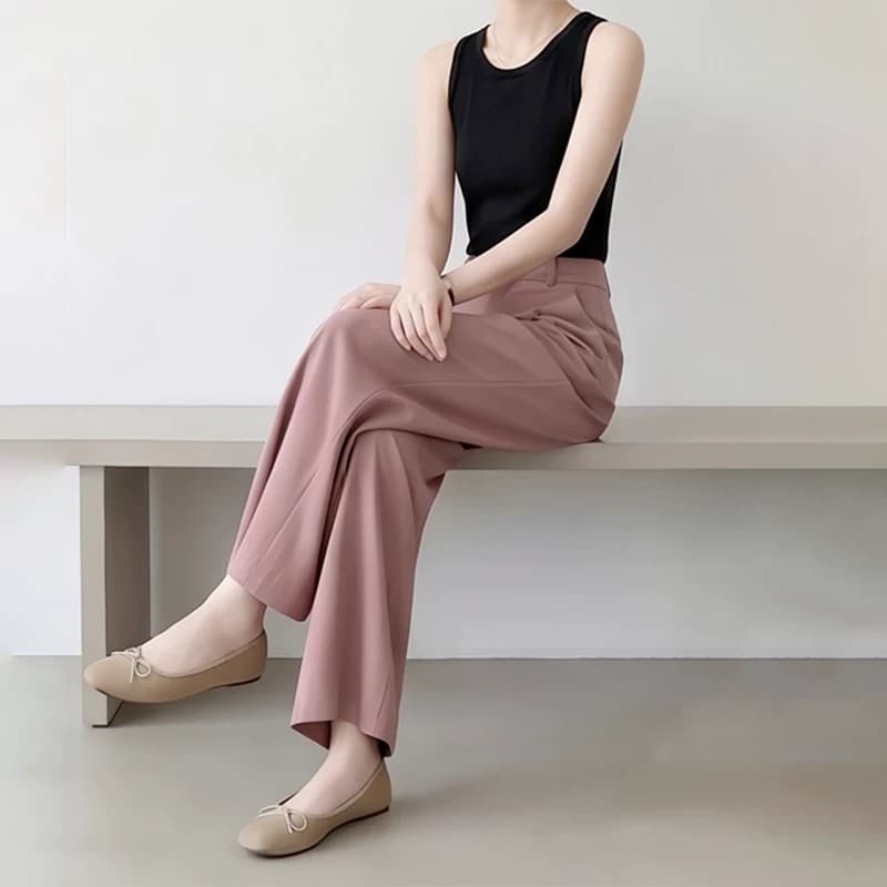 고급 바람 넓은 다리 캐주얼 바지 여성 2026 년 여름 새로운 하이웨이스트 도루 피하다. 다용도 연령 감소 품격 9부 바지 트렌디 이미지 4