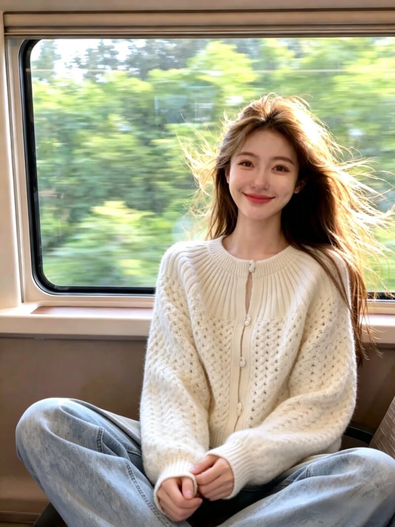보존 섹션 추천 홀로우 아웃 라운드 넥 긴팔 니트 오픈 가디건 여성 가을 새로운 고급 센스 슬림해 보이는 외부 가져 가라. 스웨터 상세 이미지 5