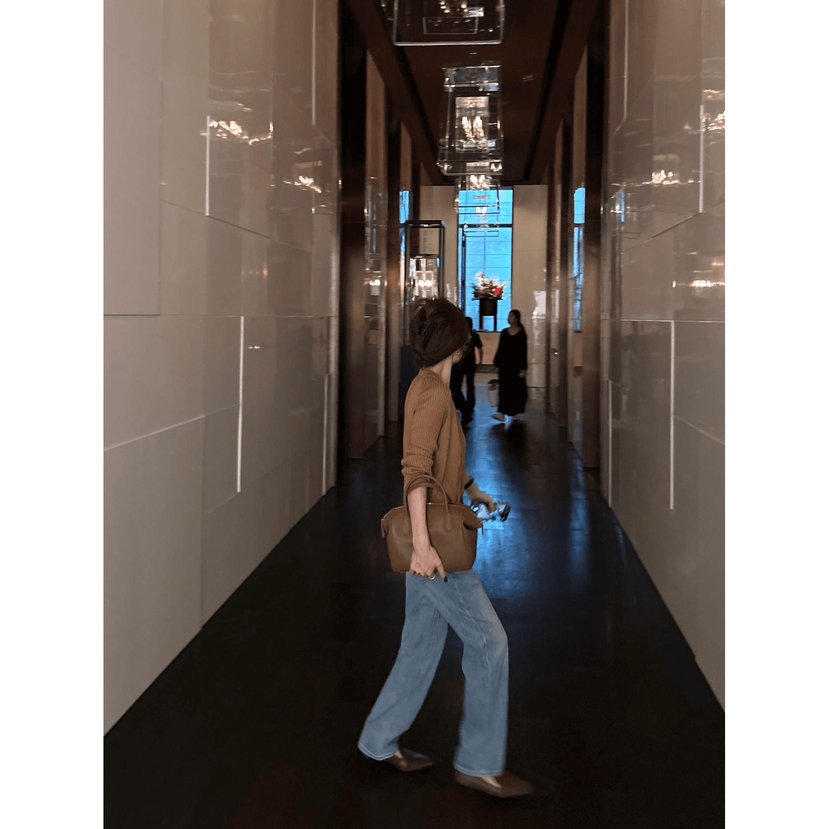 min 익스트림 제인 품격 오래된 돈 낙타 페이크 레이어드 양모 혼방 니트 오픈 가디건 am7100 이미지 5