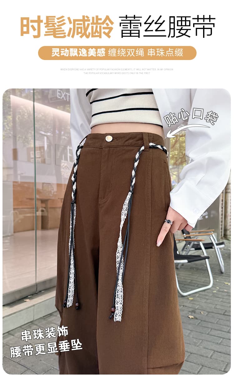 실사 2026 봄 새로운 아메리칸 모통이 칼 워크웨어 팬츠 와이드 레그 팬츠 캐주얼 바나나 바지 트렌디 차가운 운동 바지 아이들 상세 이미지 7