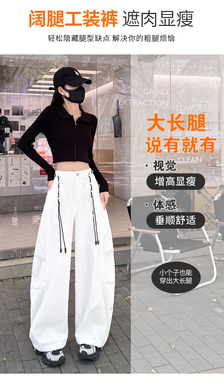 실사 2026 봄 새로운 아메리칸 모통이 칼 워크웨어 팬츠 와이드 레그 팬츠 캐주얼 바나나 바지 트렌디 차가운 운동 바지 아이들 상세 이미지 9