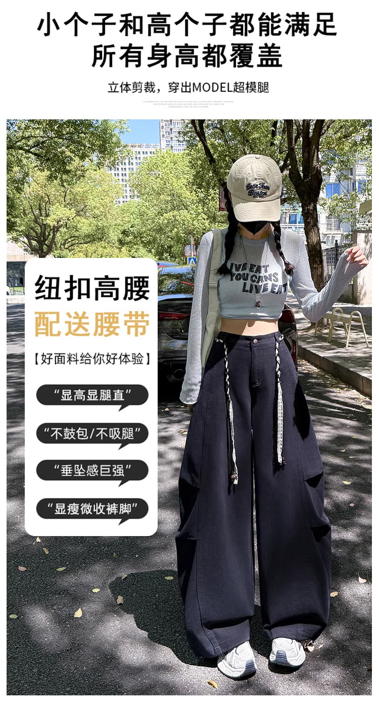 실사 2026 봄 새로운 아메리칸 모통이 칼 워크웨어 팬츠 와이드 레그 팬츠 캐주얼 바나나 바지 트렌디 차가운 운동 바지 아이들 상세 이미지 16