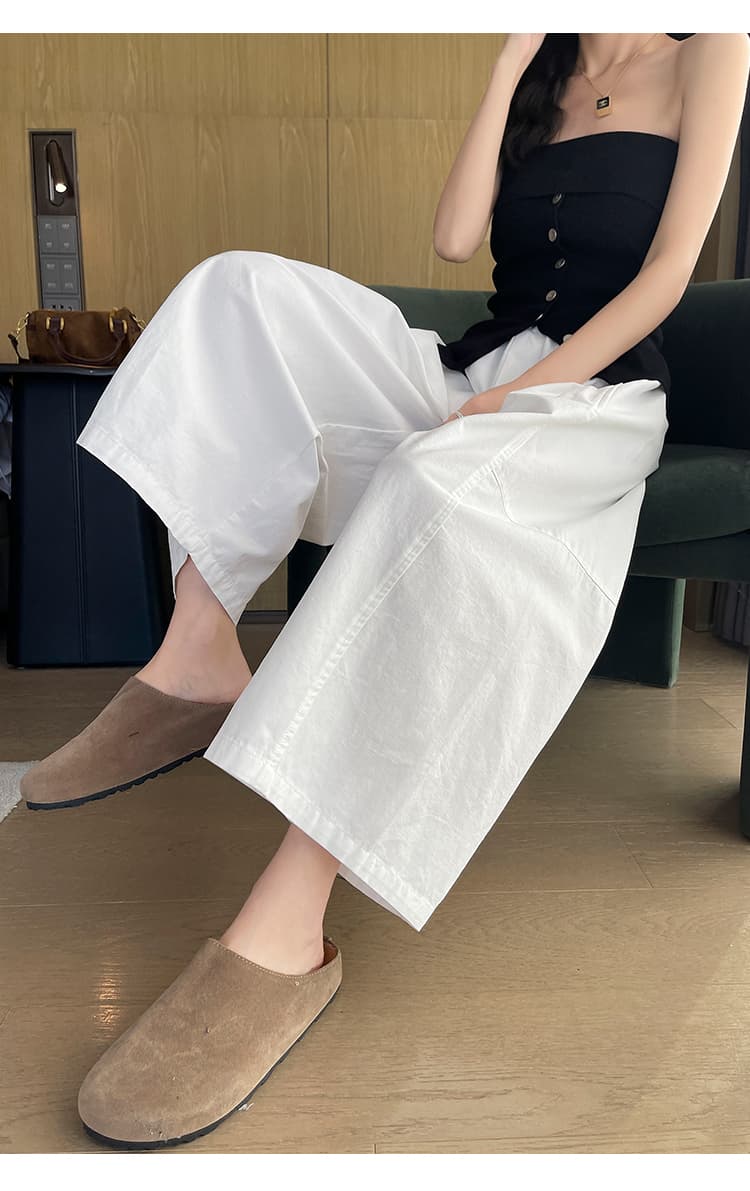 워싱 면 풍선 바지 캐주얼 와이드 레깅스 바지 봄 여름 새로운 다용도 배 종류 몸 슬림해 보이는 할란 모통이 칼 바지 상세 이미지 34