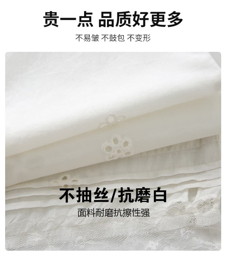 실사 프랑스식 느긋한 여성 여름 미니멀리즘 얇은 스타일 화이트 홀로우 아웃 9 포인트 캐주얼 바지 루즈핏 슬림해 보이는 스트레이트 와이드 레그 팬츠 상세 이미지 18