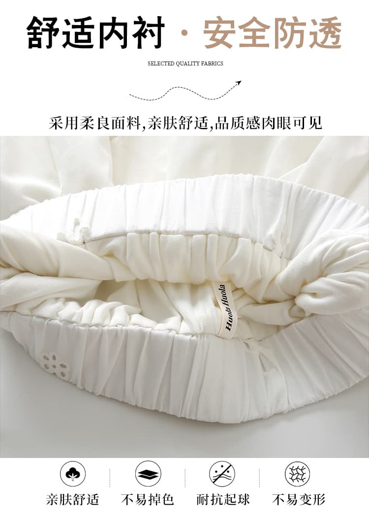 실사 프랑스식 느긋한 여성 여름 미니멀리즘 얇은 스타일 화이트 홀로우 아웃 9 포인트 캐주얼 바지 루즈핏 슬림해 보이는 스트레이트 와이드 레그 팬츠 상세 이미지 23