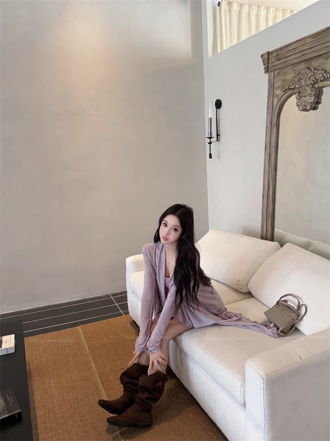 실사 정가 이른 가을 한 조정 디자인 망사 꽃밭 캐미솔 느긋한 느슨함 불규칙 자외선 차단 오픈 가디건 상세 이미지 19
