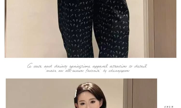 지금 2026 봄 니트 만나는 장난기 넘치는 귀여운 연령 감소 멜빵 바지 임산부 패션 투피스 세트 세트 상세 이미지 27