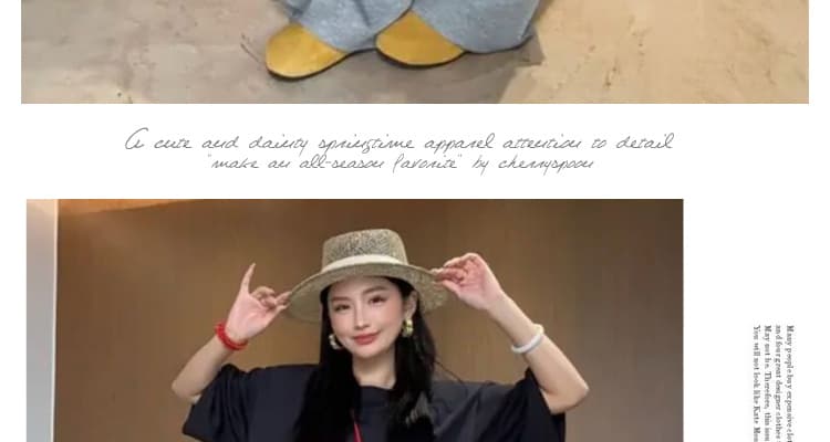 지금 2026 여름 새로운 루즈핏 반팔 t+ 디자인 센스 레이스 랩스커트팬츠 와이드 레그 팬츠 투피스 세트 세트 상세 이미지 25