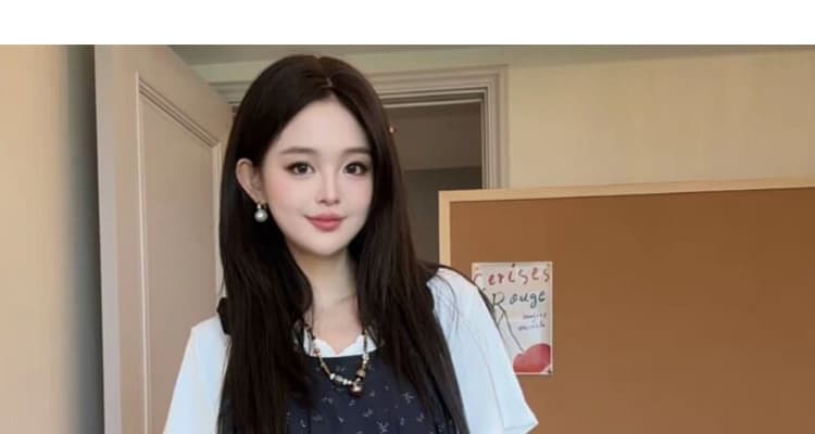 2026 여름 신제품 니트 반팔 멜빵 바지 멜빵 바지 임산부 꽃무늬 루즈핏 슬림해 보이는 투피스 세트 상세 이미지 36