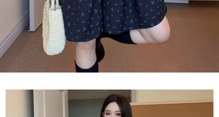 2026 여름 신제품 니트 반팔 멜빵 바지 멜빵 바지 임산부 꽃무늬 루즈핏 슬림해 보이는 투피스 세트 상세 이미지 38