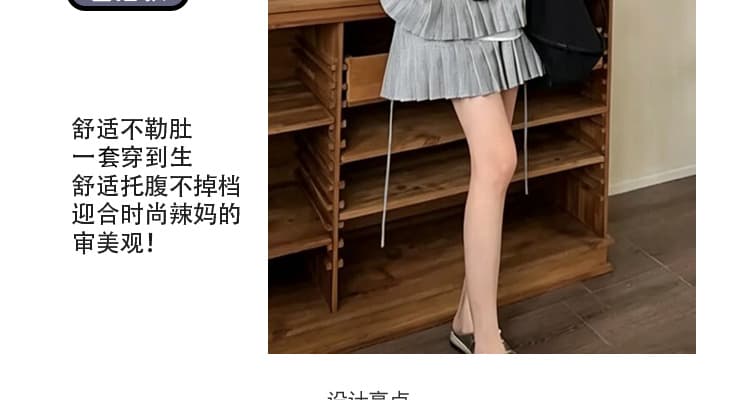2026 인터넷 유명인 여름 신제품 반팔 가짜 3종 세트 플리츠 루즈핏 슬림해 보이는 패션 임산부 세트 트렌디 상세 이미지 8