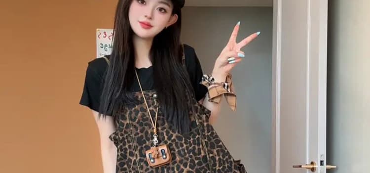 지금 2026 여름 니트 반팔 레오파드 무늬 슬립 A라인 스커트 임산부 패션 슬림해 보이는 투피스 세트 세트 상세 이미지 29